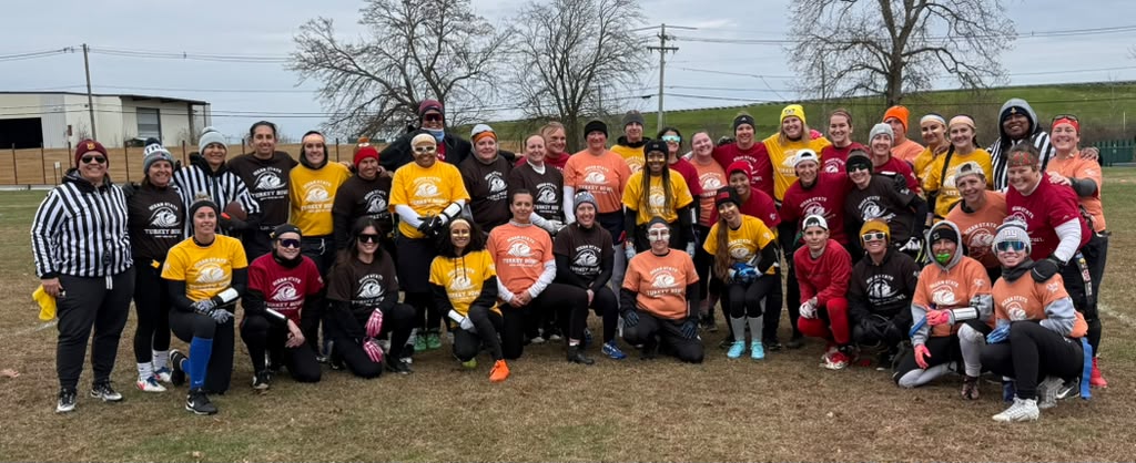 Players and officials gathered at the Ocean State Turkey Bowl